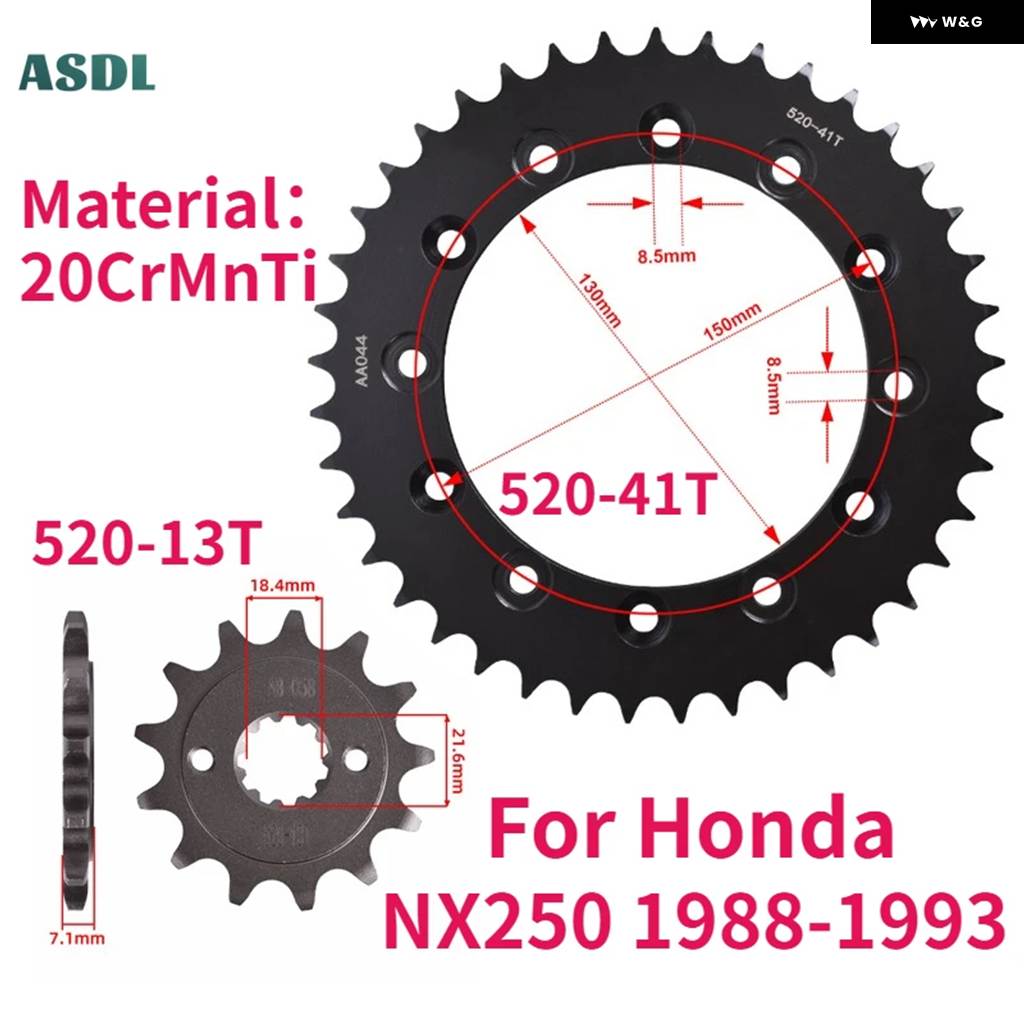 ブランド登録なし - 並行輸入品 520 チェーン店 自動自転車 向こう正面13T 後ろ側41T 鎖歯車 ホンダ NX250 NX 250 1988 - 91 92 1993 自動自転車 部