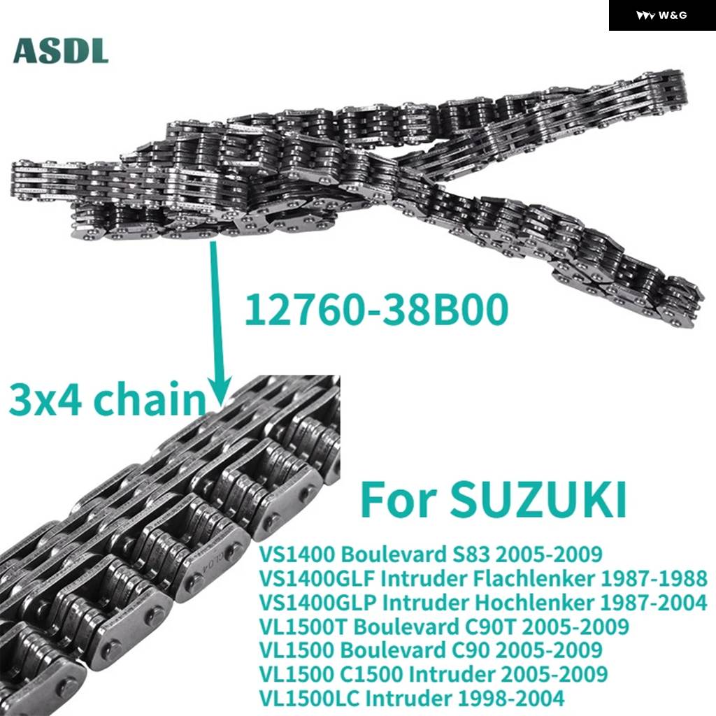 並行輸入品 3X4X142L オートバイ クランクシャフト カムタイミング チェーン サイレント チェーン VS1400 VS1400GLF INTRUDER VLの画像