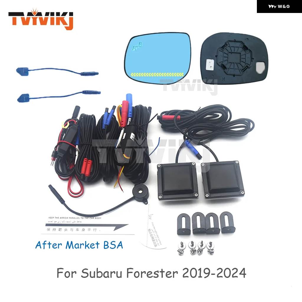 サイド バックミラー ブルーミラー ガラスレンズ 死角システム LED インジケーター スバル フォレスター 2019-2024 広角ビュー_画像2