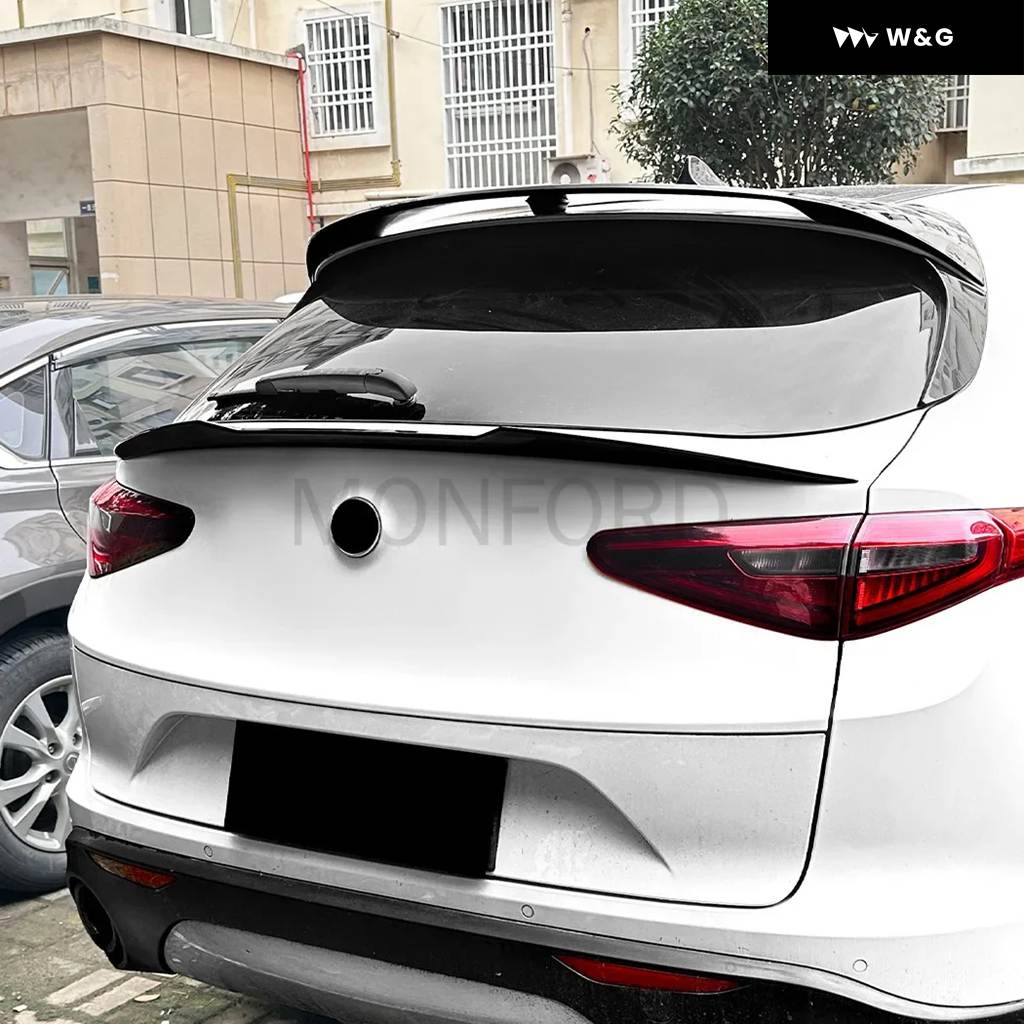 並行輸入品 テールスポイラー リア トランク ミッドスポイラー ウィング アルファロメオ ジュリア ステルヴィオ 2017 + テール テールゲート スプリッター | ブランド登録なし | 01