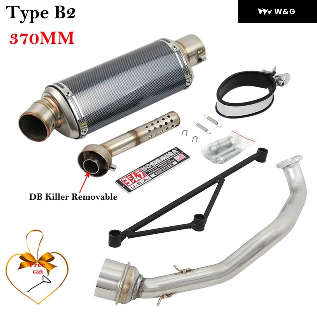 並行輸入品 フル システム ヤマハ GY6-125 GY6-150 GY6 125CC 150CC オートバイ バイク 排気 エスケープ マフラー フロントミドルリンク パイプ 付き DBキ_6