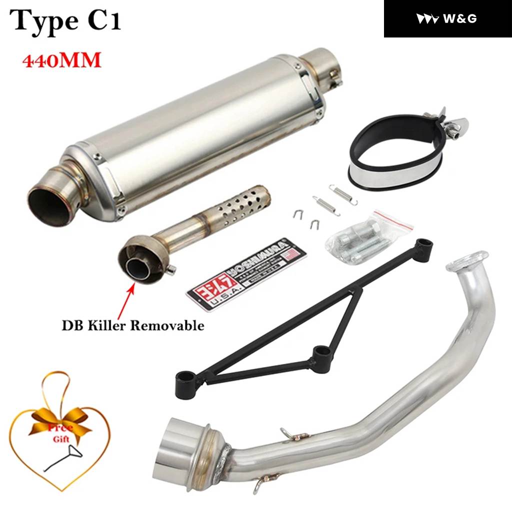 並行輸入品 フル システム ヤマハ GY6-125 GY6-150 GY6 125CC 150CC オートバイ バイク 排気 エスケープ マフラー フロントミドルリンク パイプ 付き DBキ_8