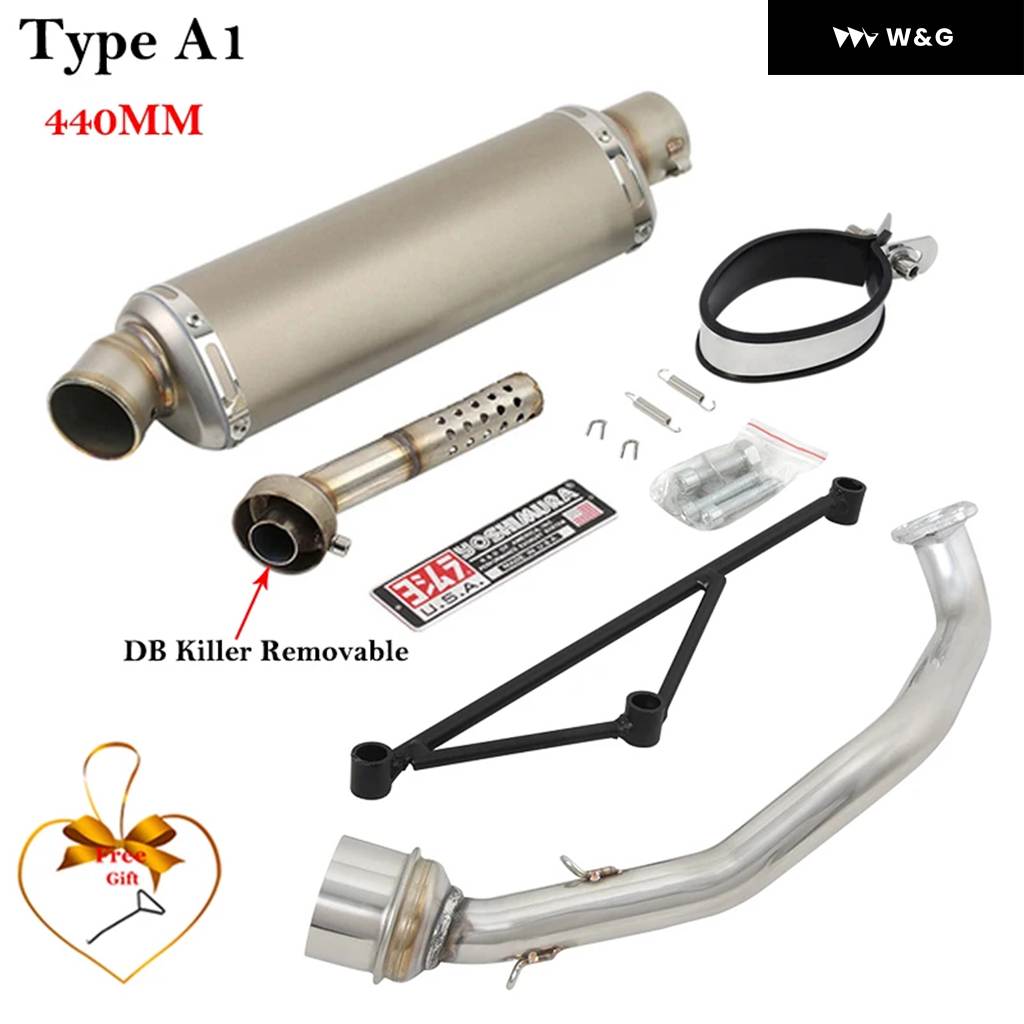 並行輸入品 フル システム ヤマハ GY6-125 GY6-150 GY6 125CC 150CC オートバイ バイク 排気 エスケープ マフラー フロントミドルリンク パイプ 付き DBキ_2