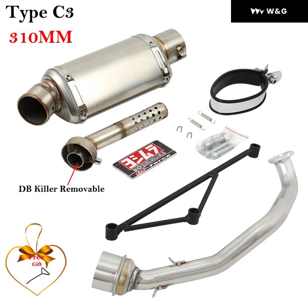 並行輸入品 フル システム ヤマハ GY6-125 GY6-150 GY6 125CC 150CC オートバイ バイク 排気 エスケープ マフラー フロントミドルリンク パイプ 付き DBキ_1