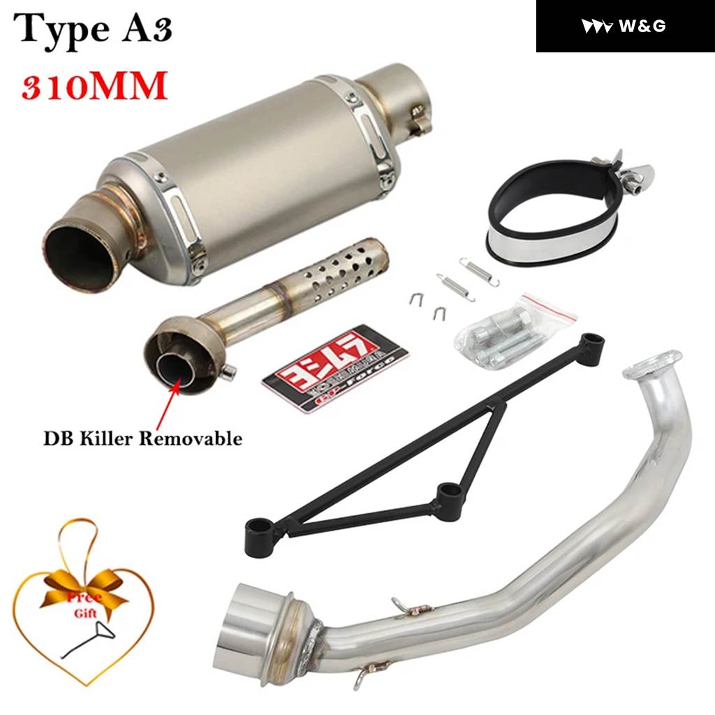 並行輸入品 フル システム ヤマハ GY6-125 GY6-150 GY6 125CC 150CC オートバイ バイク 排気 エスケープ マフラー フロントミドルリンク パイプ 付き DBキ_4