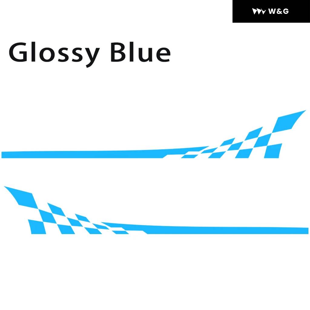 並行輸入品 カー スタイリング レーシング ラティス ドア サイド チェック柄 ストライプ DIY スカート ボディ フード デカ | ブランド登録なし | 01