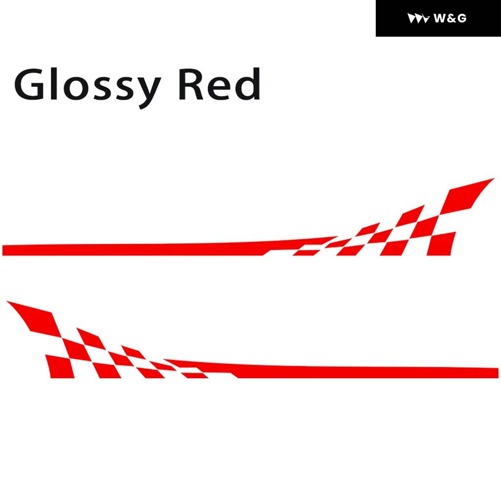 並行輸入品 カー スタイリング レーシング ラティス ドア サイド チェック柄 ストライプ DIY スカート ボディ フード デカ | ブランド登録なし | 04