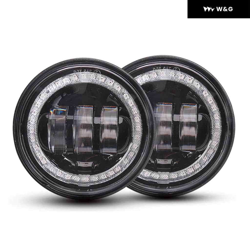 並行輸入品 7インチ LED ヘッドライト 4.5インチ フォグランプ ハローリング エンジェルアイ ウィンカー 補助 オートバイの画像
