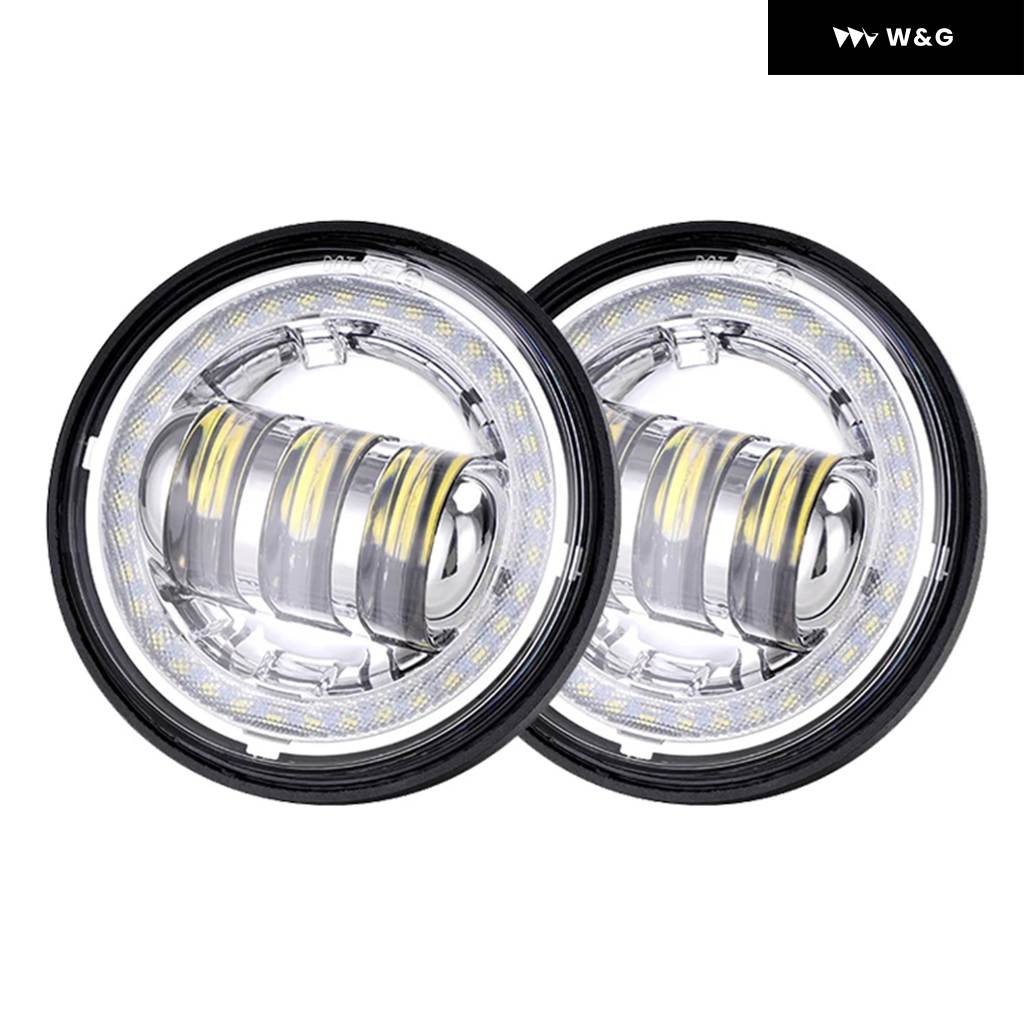 並行輸入品 7インチ LED ヘッドライト 4.5インチ フォグランプ ハローリング エンジェルアイ ウィンカー 補助 オートバイの画像