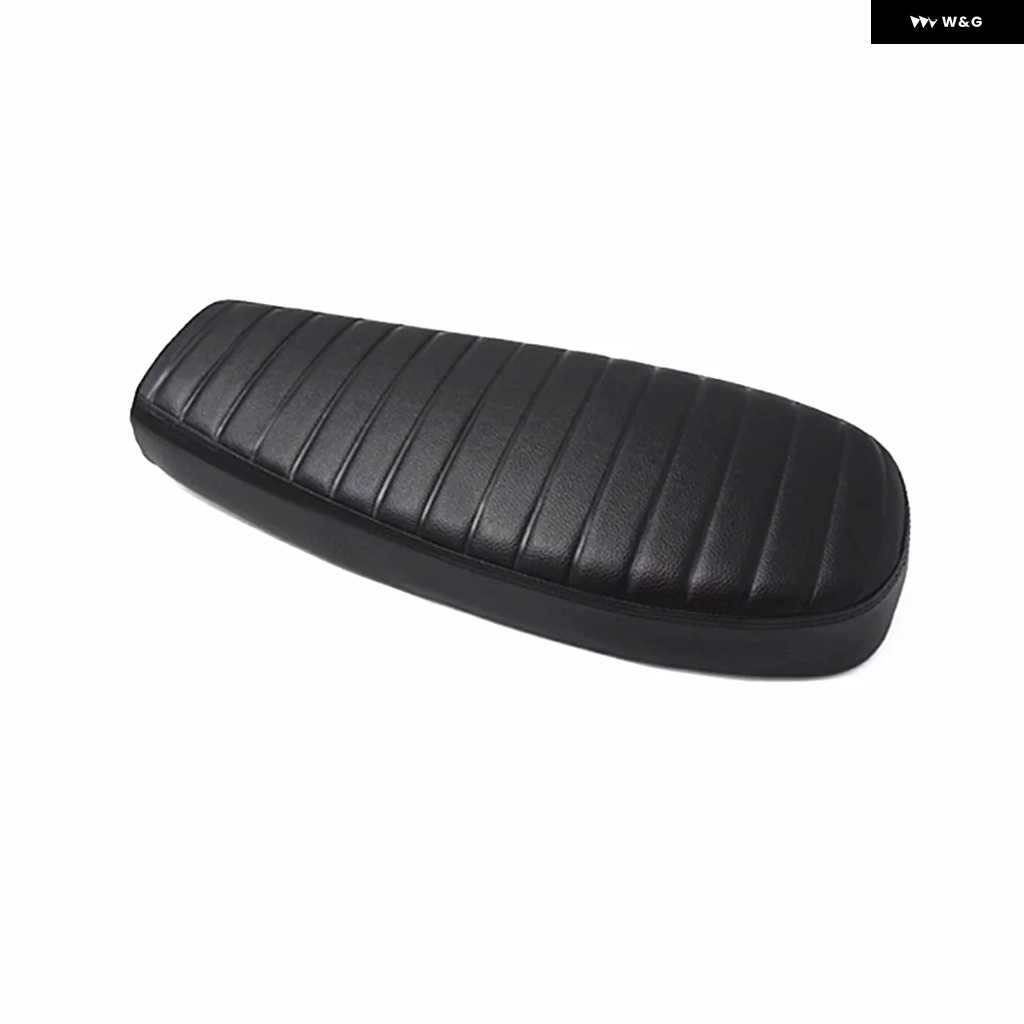 並行輸入品64CM ヴィンテージ オートバイ バイク カスタム レトロ イエロー キャタピラー ストライプ フラット ダブルシート クッション_1