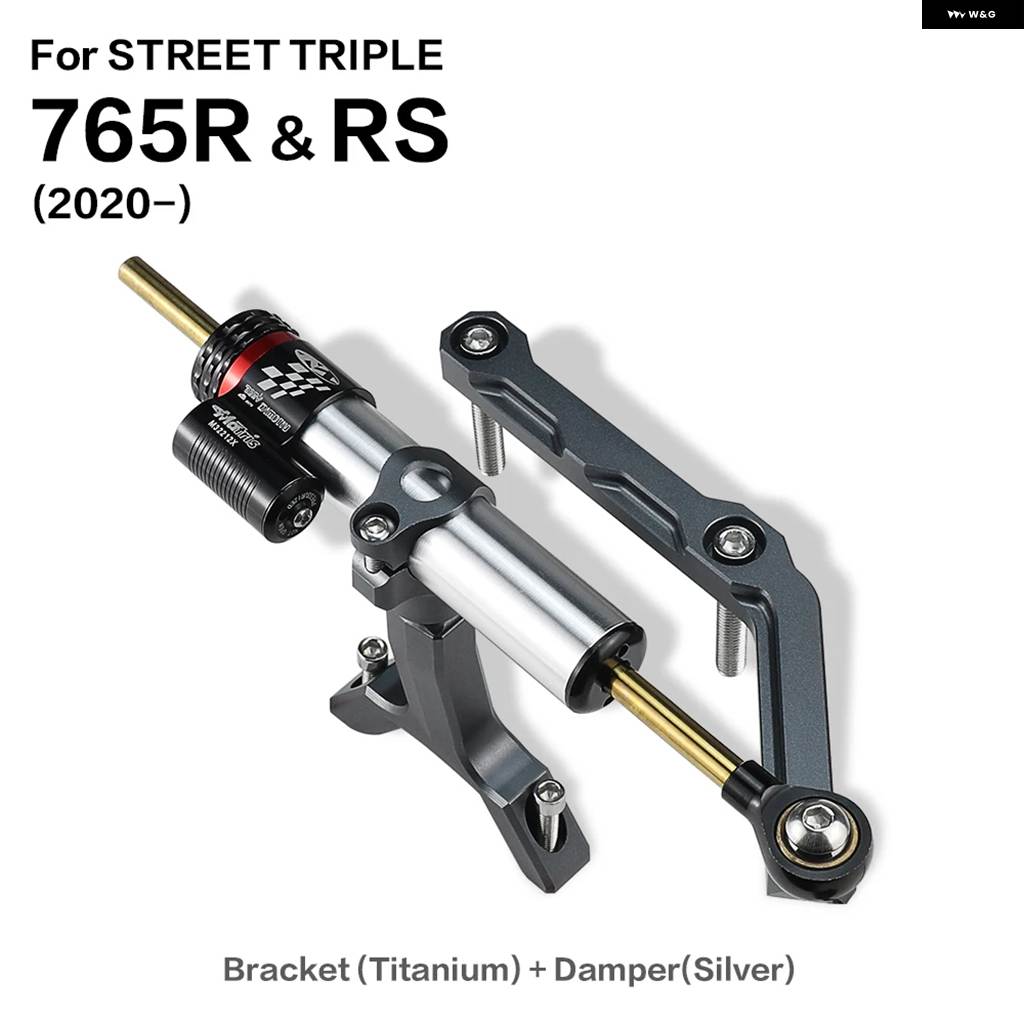 並行輸入品バイク ダンパー ステアリングスタビライザーキット ストリートトリプル 765 R RS S 765R 765RS 765S 2017- アクセサリー ダンパー ブラケッの画像