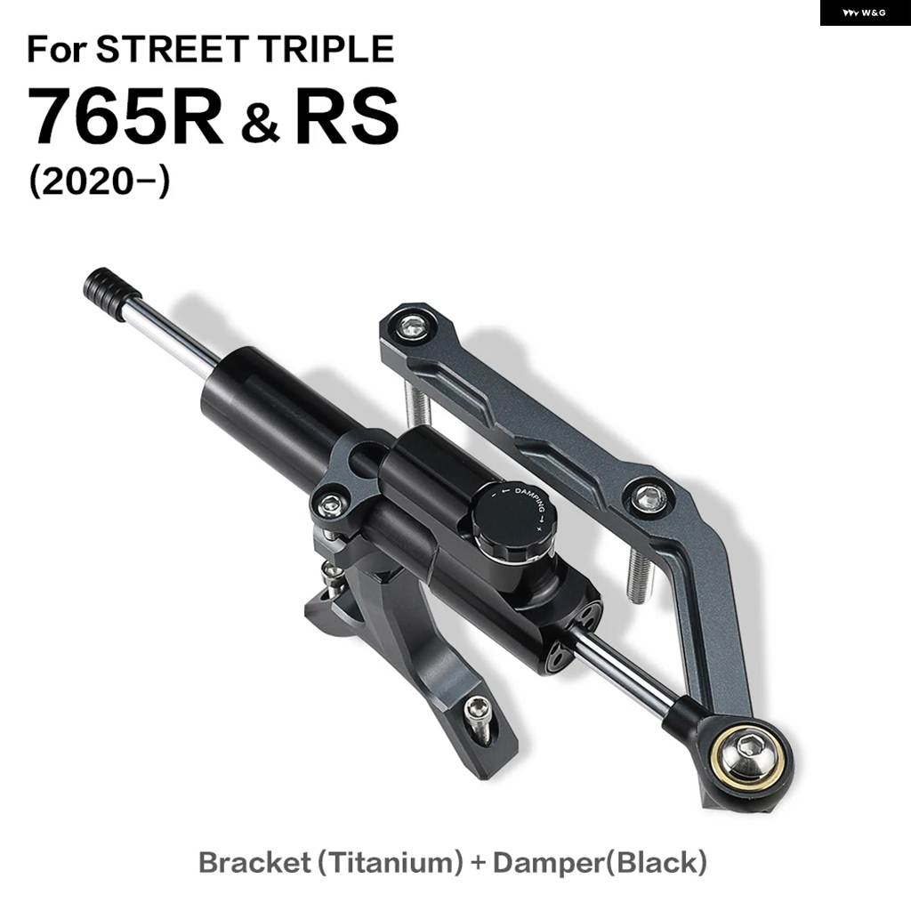 並行輸入品バイク ダンパー ステアリングスタビライザーキット ストリートトリプル 765 R RS S 765R 765RS 765S 2017- アクセサリー ダンパー ブラケッの画像