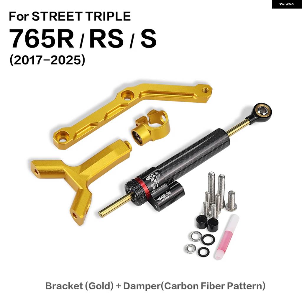 並行輸入品バイク ダンパー ステアリングスタビライザーキット ストリートトリプル 765 R RS S 765R 765RS 765S 2017- アクセサリー ダンパー ブラケッの画像