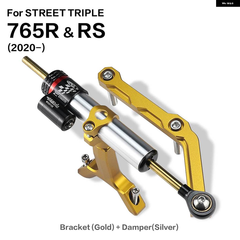 並行輸入品バイク ダンパー ステアリングスタビライザーキット ストリートトリプル 765 R RS S 765R 765RS 765S 2017- アクセサリー ダンパー ブラケッの画像