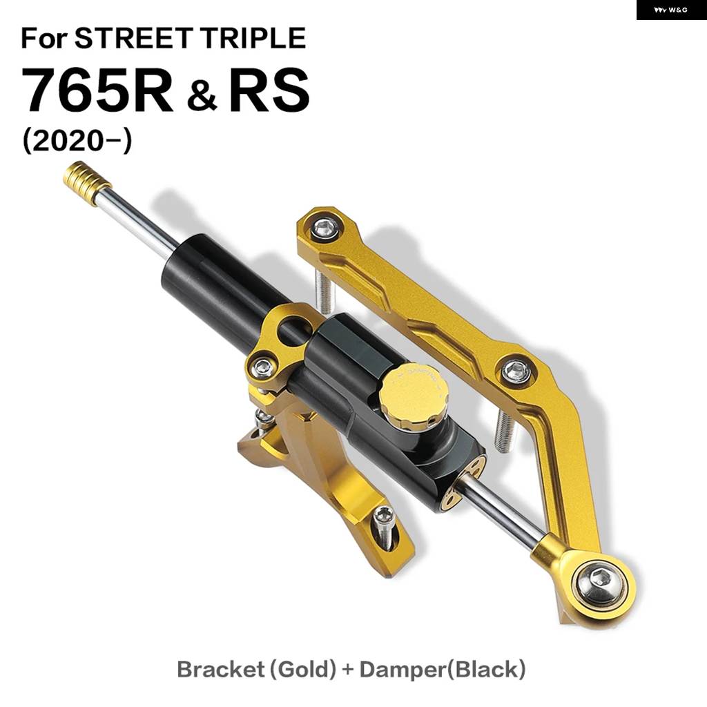 並行輸入品バイク ダンパー ステアリングスタビライザーキット ストリートトリプル 765 R RS S 765R 765RS 765S 2017- アクセサリー ダンパー ブラケッの画像