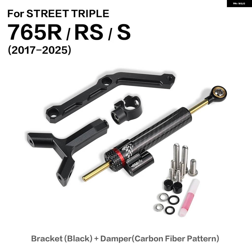 並行輸入品バイク ダンパー ステアリングスタビライザーキット ストリートトリプル 765 R RS S 765R 765RS 765S 2017- アクセサリー ダンパー ブラケッの画像