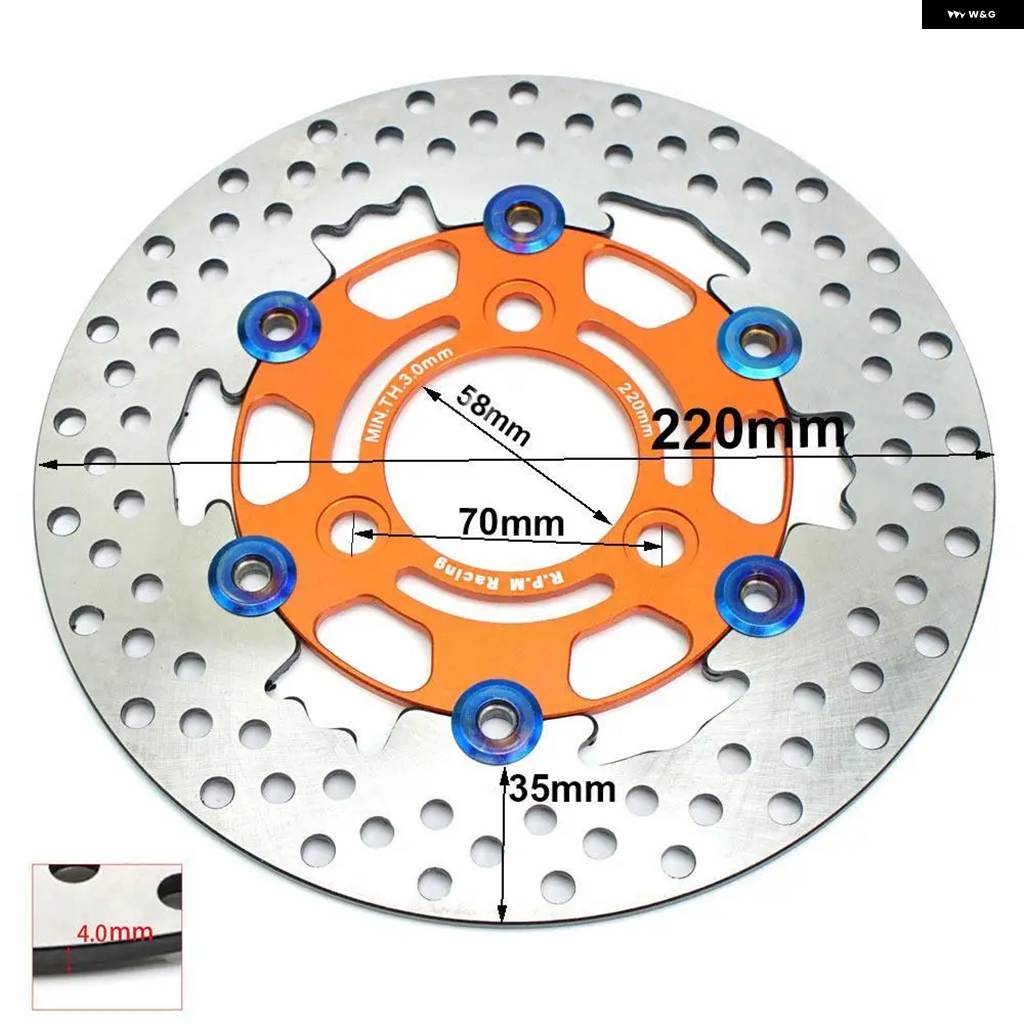 並行輸入品RPM 外径 200MM 220MM 2タイプ 1個 汎用 アルミ フローティングディスク オートバイ ブレーキ リアデの画像