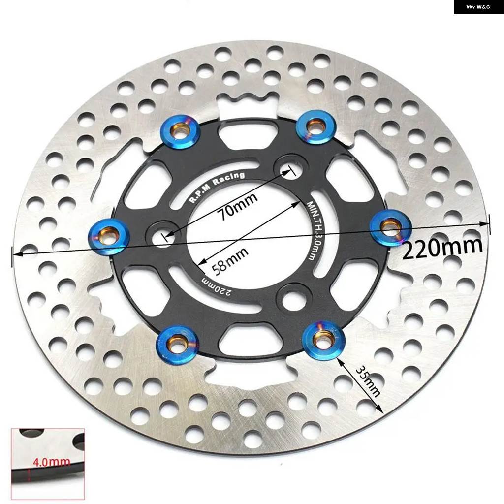 並行輸入品RPM 外径 200MM 220MM 2タイプ 1個 汎用 アルミ フローティングディスク オートバイ ブレーキ リアデの画像