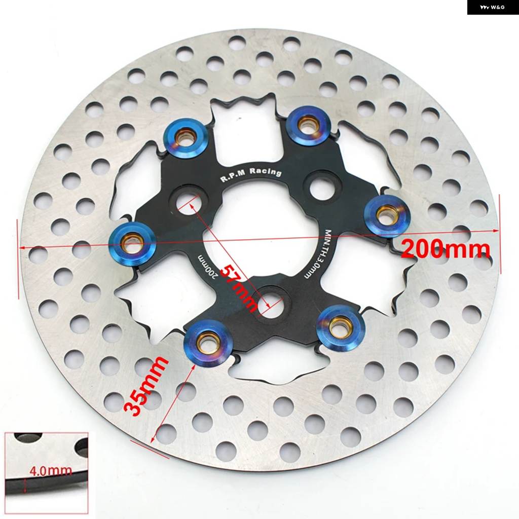 並行輸入品RPM 外径 200MM 220MM 2タイプ 1個 汎用 アルミ フローティングディスク オートバイ ブレーキ リアデの画像