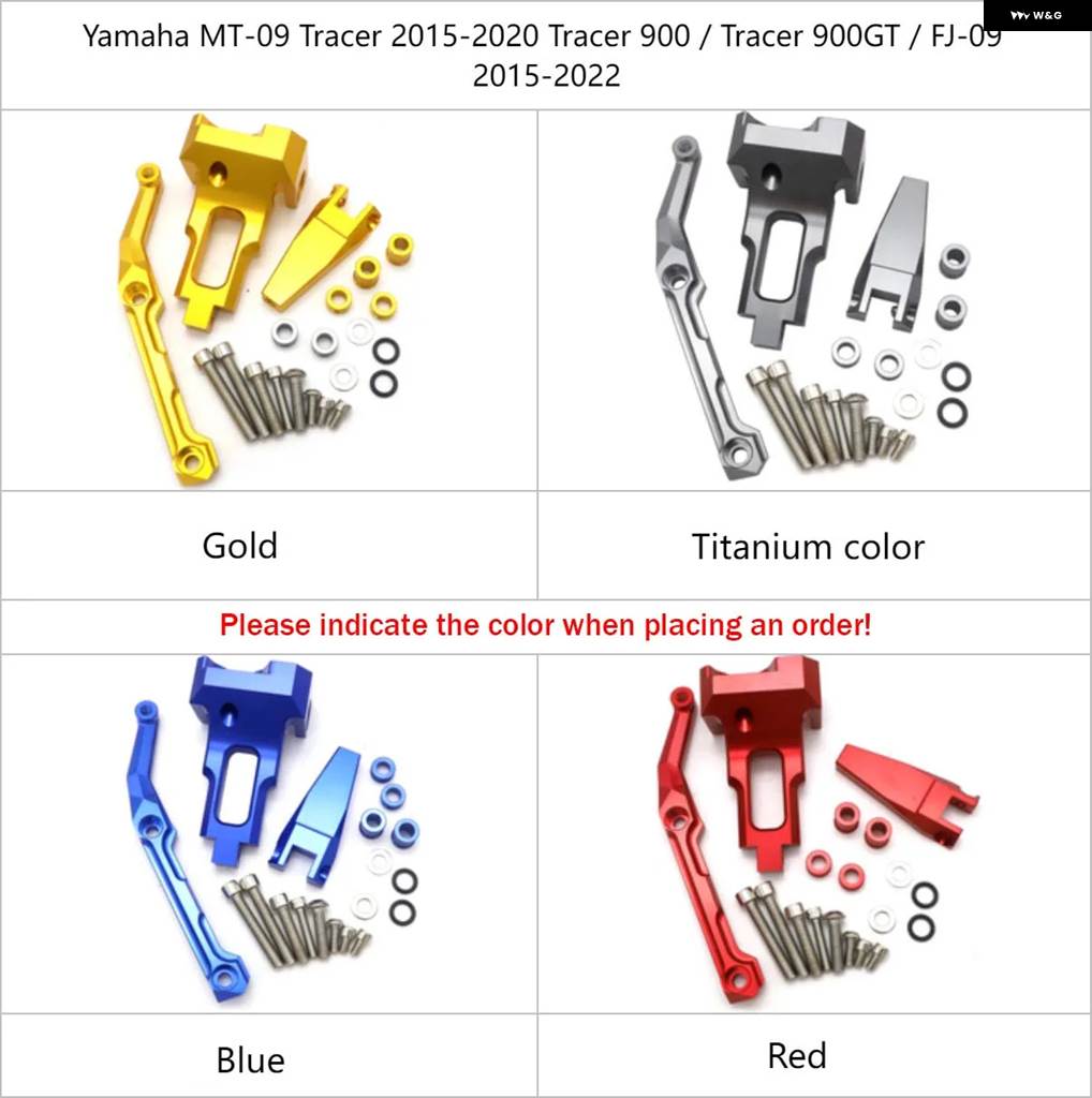 並行輸入品ヤマハ MT-09/FZ-09/トレーサー900/GT/FJ-09 ステアリング ダンパー ブラケット キット 2013の画像