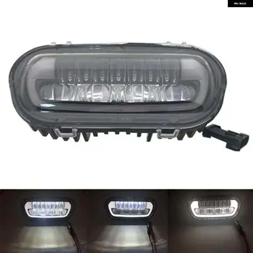 並行輸入品ファットボブ ヘッドライト オートバイ LED ハイロービーム ホワイト DRL 55W フロントドライビングランプ フ_1