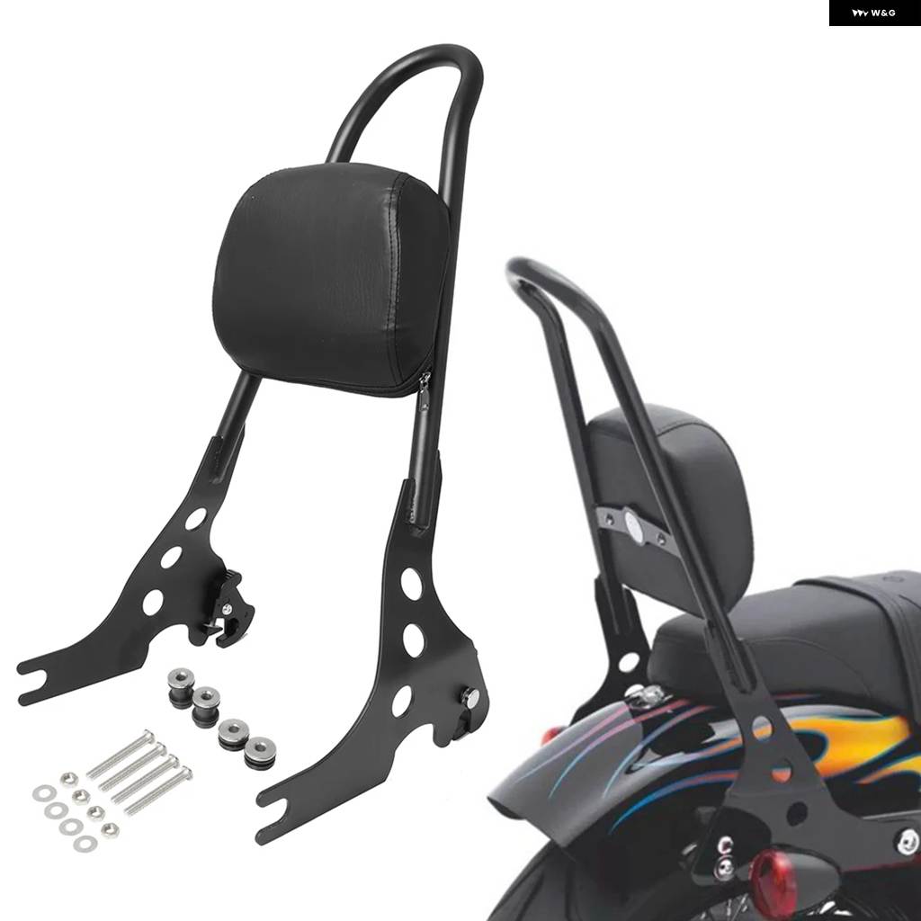 並行輸入品バイク リアパッセンジャーバックレスト パッド シーシーバー クッション ハーレー スポーツスター XL883 1200