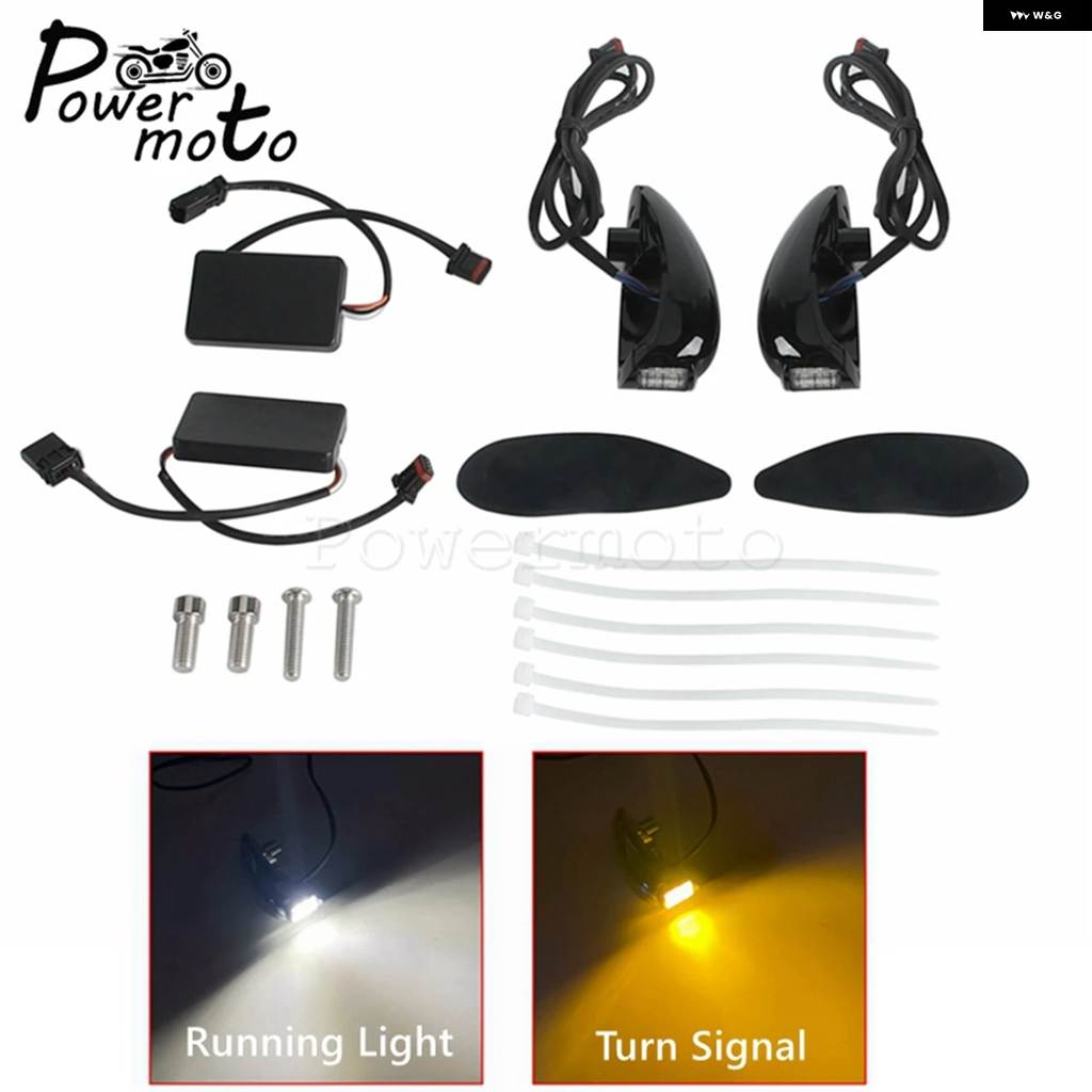 並行輸入品ハーレー ロードグライド FLTRX FLTRU FLTRK フロントウィンカー LED インジケーター ランニング ウインカーランプ バイク ミニシグナル 2015