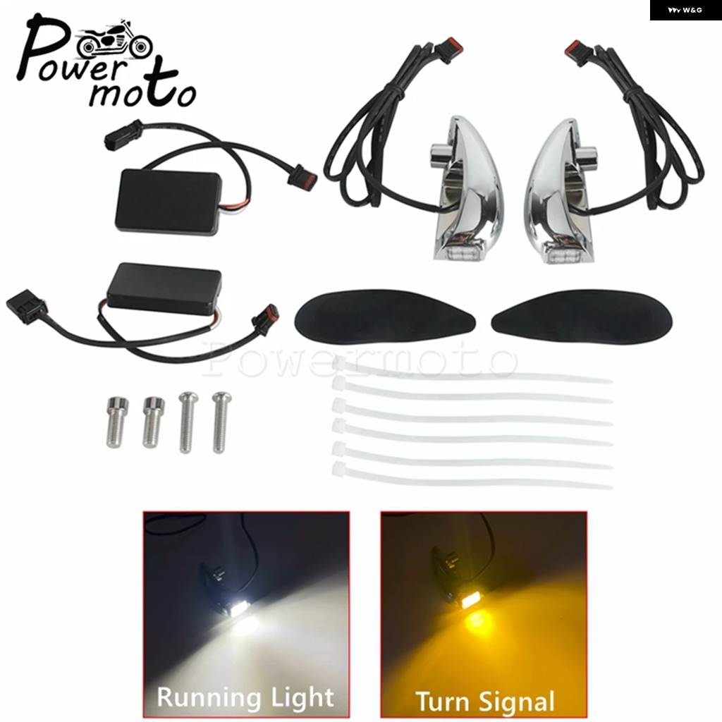 並行輸入品ハーレー ロードグライド FLTRX FLTRU FLTRK フロントウィンカー LED インジケーター ランニング ウインカーランプ バイク ミニシグナル 2015