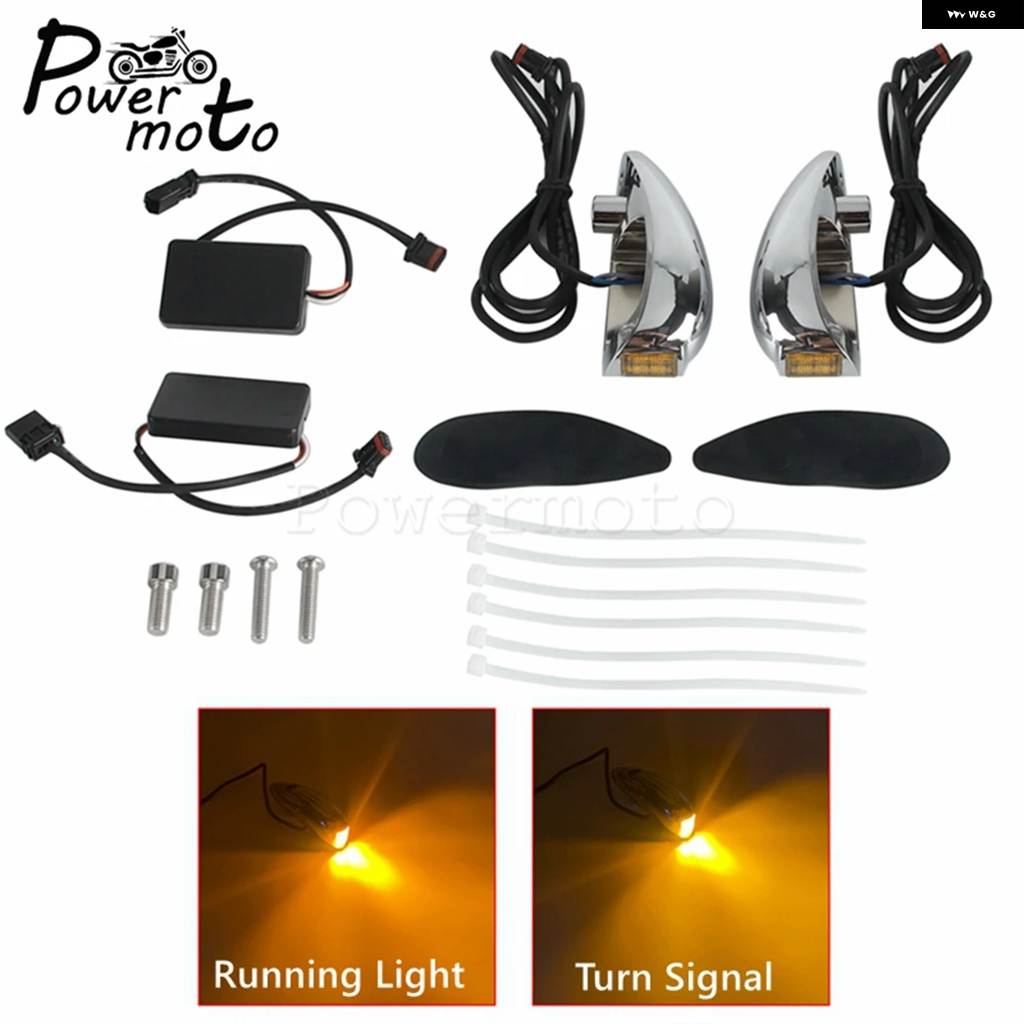 並行輸入品ハーレー ロードグライド FLTRX FLTRU FLTRK フロントウィンカー LED インジケーター ランニング ウインカーランプ バイク ミニシグナル 2015