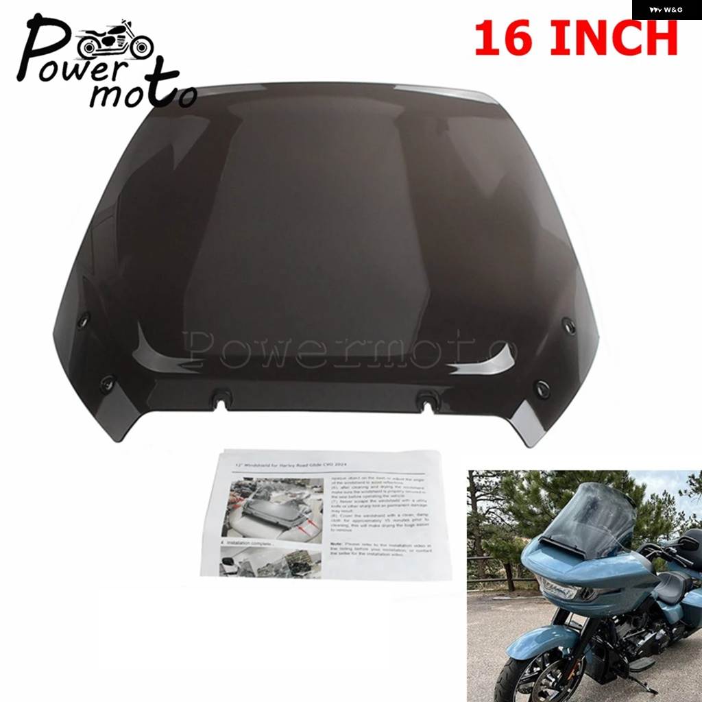 並行輸入品ハーレー CVO ロードグライド 2024年型 バイク 風よけ フェアリング スクリーンポリカーボネート用12-16インチ フロントガラス_2