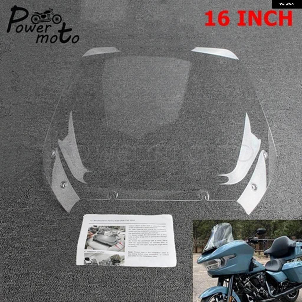 並行輸入品ハーレー CVO ロードグライド 2024年型 バイク 風よけ フェアリング スクリーンポリカーボネート用12-16インチ フロントガラス_3