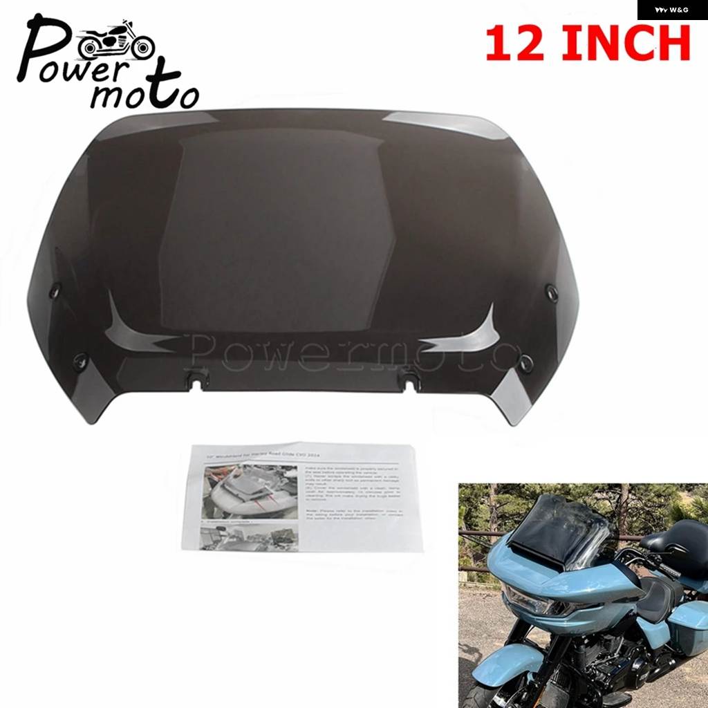 並行輸入品ハーレー CVO ロードグライド 2024年型 バイク 風よけ フェアリング スクリーンポリカーボネート用12-16インチ フロントガラス_4