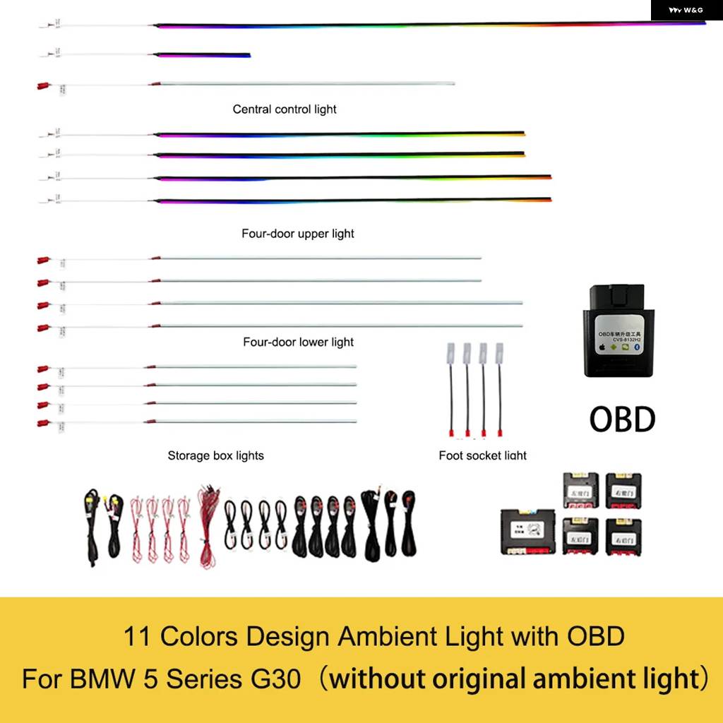 並行輸入品 11色 OEMデザイン アンビエントライト BMW 5シリーズ G30 G31 G30 インテリア ライト アップグレード 車内 アンビエの画像
