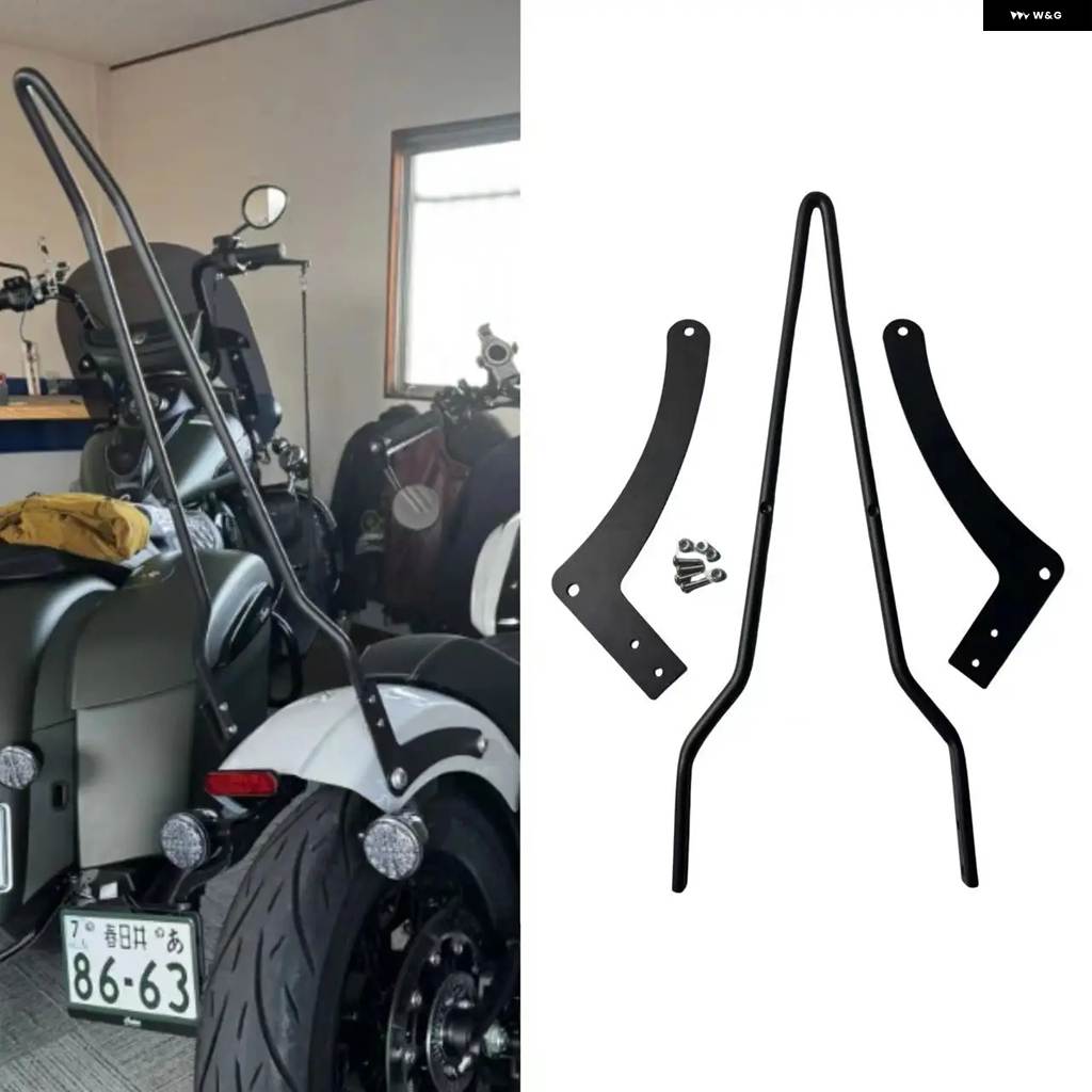 並行輸入品 オートバイ シーシーバー バックレスト一体型パッセンジャー インディアン スカウトハッサーモト