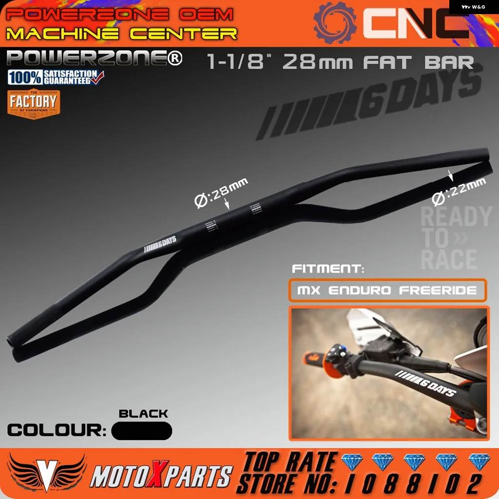 並行輸入品 SIXDAYS MOTORCYCLE 1-1/8インチ ファットバー ハンドルバー KTM SX SXF EXC XCW EXCF エンデューロ CRF YZF WRF KXF_1
