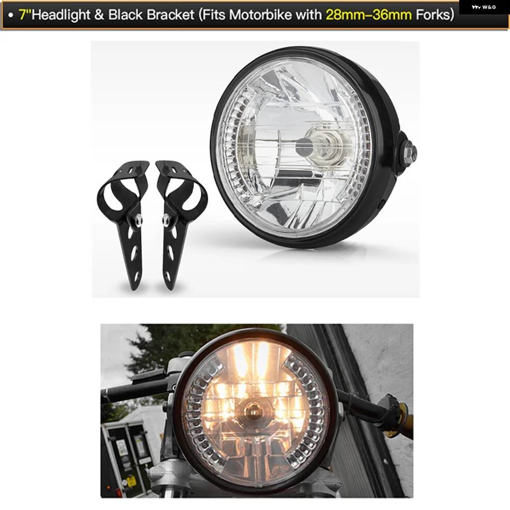 並行輸入品 12V 7インチ オートバイ 丸型 ヘッドランプ H4 ハロゲン 9線式 モト ハーレー_3