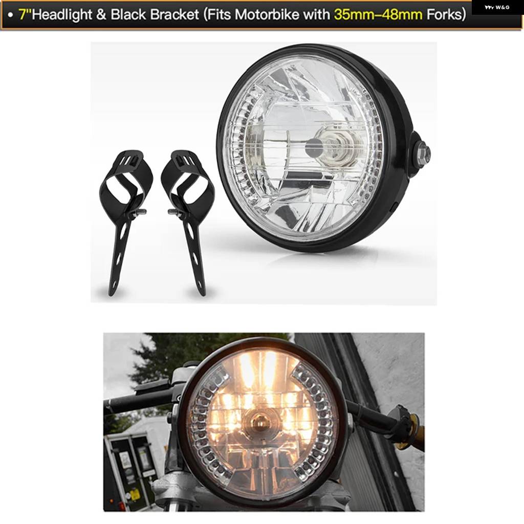 並行輸入品 12V 7インチ オートバイ 丸型 ヘッドランプ H4 ハロゲン 9線式 モト ハーレー_4