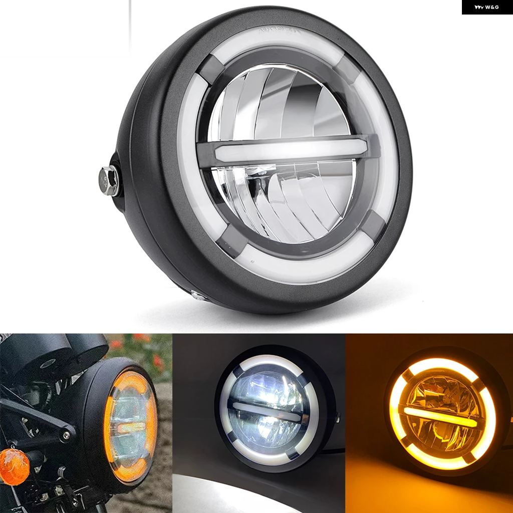 ブランド登録なし - 並行輸入品 16コマーシャル/6.5in LED 自動二輪車 前照灯 上端照明ランプ 弁膜 天使輪っか 鉤括弧 ハーレー 運動競技はやりっ子 ホンダ ヤマハ