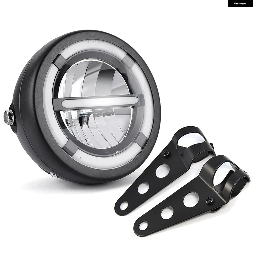 ブランド登録なし - 並行輸入品 16コマーシャル/6.5in LED 自動二輪車 前照灯 上端照明ランプ 弁膜 天使輪っか 鉤括弧 ハーレー 運動競技はやりっ子 ホンダ ヤマハ
