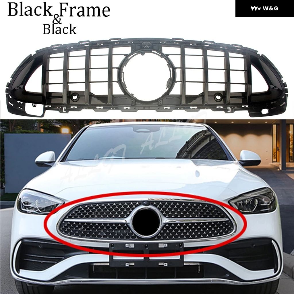 フロントレーシングフェイスリフト ラジエーター キドニー グリル メルセデス ベンツ W206 C クラス C200/C260/C300 2021 - 24ジェネラル/AMGライン 自動車