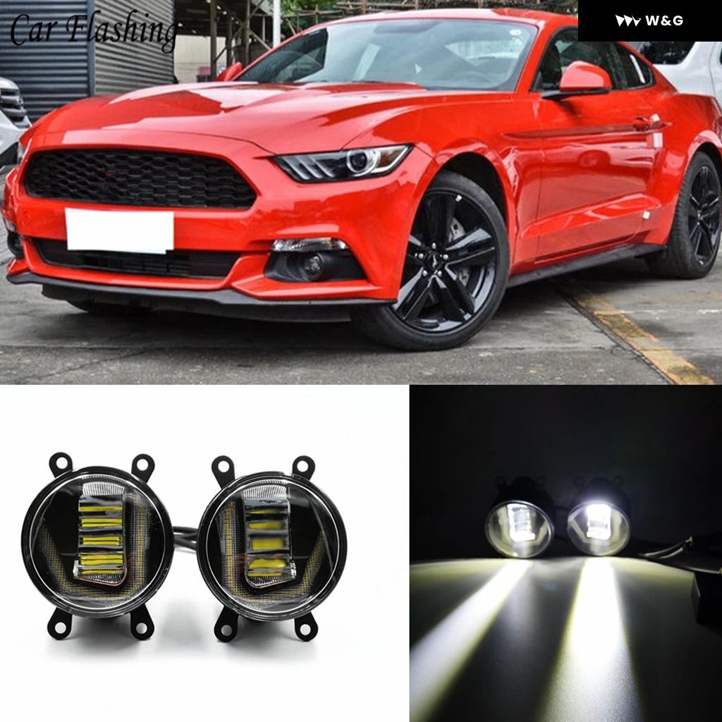 並行輸入品 3-IN-1機能 LED DRL デイタイム ランニングライト カープロジェクター フォグランプ イエローシグナル フ | ブランド登録なし | 01