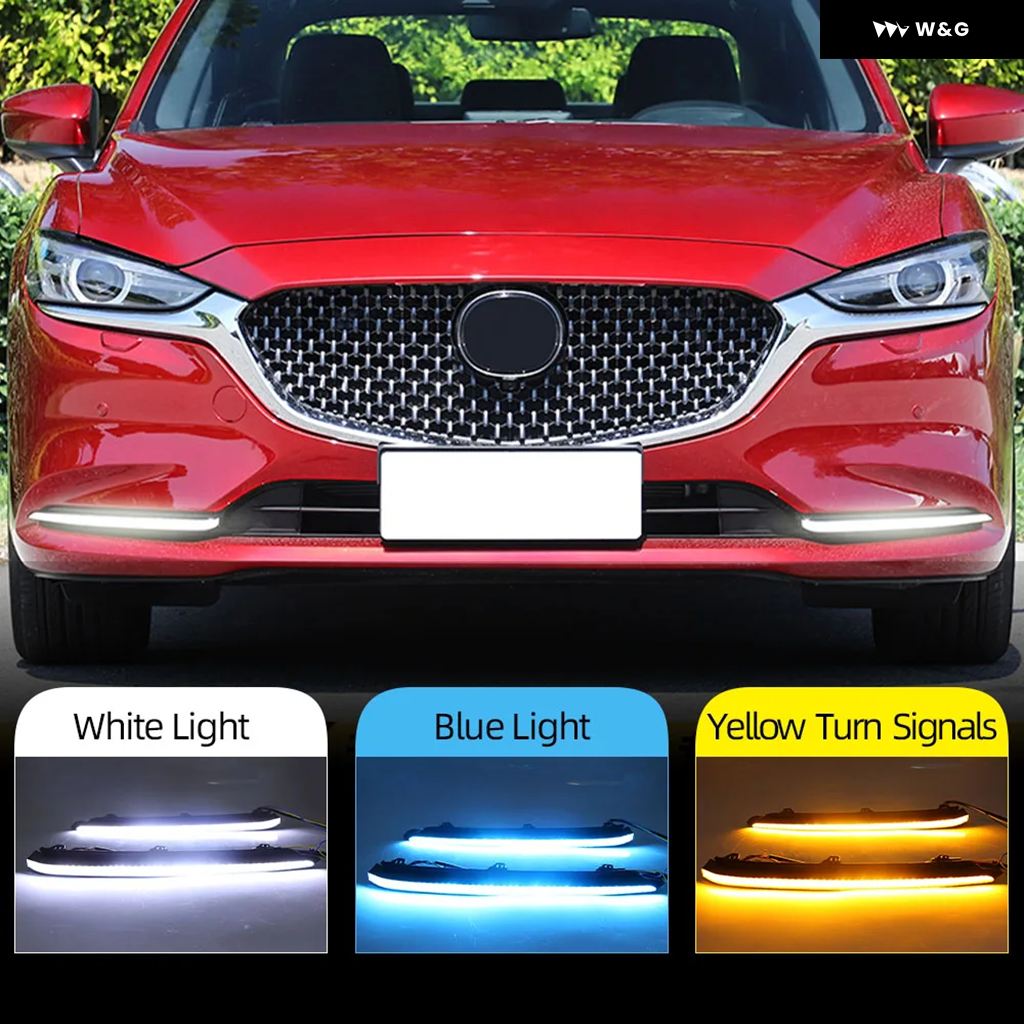 マツダ アテンザ GJ2AW フロント フォグライトカバー LEDデイライト アテンザワゴン GJ5FW GJ2FW 中期 LED デイライト フォグ ライト