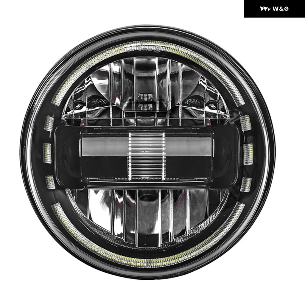 並行輸入品 7インチ LED ヘッドライト 7インチ DRL ラウンド ジープ ラングラー JK TJ ハマー H1 H2 12V | ブランド登録なし | 02