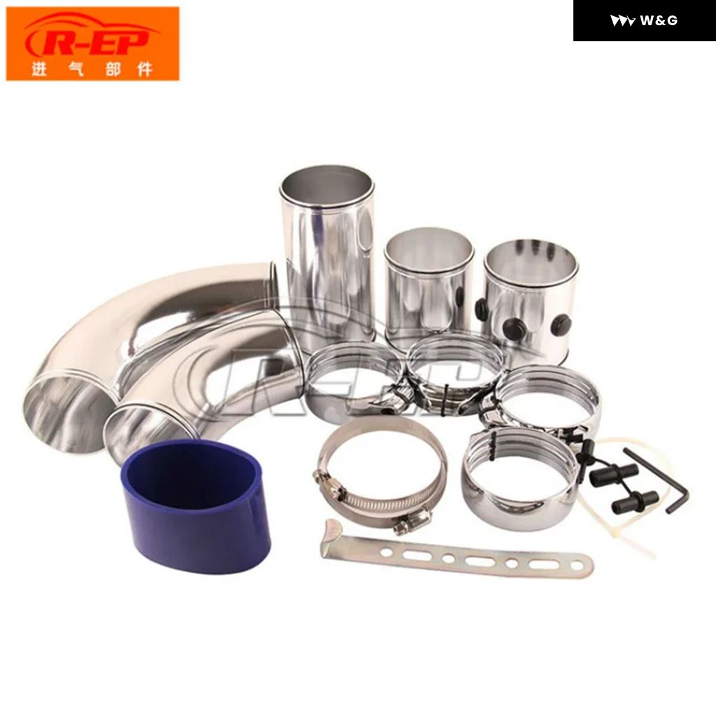 並行輸入品 汎用 3インチ76MMエアインレット パイプ 合金 セットターボインレット チューブ ダイレクトコールドエア フィルタ | ブランド登録なし | 01