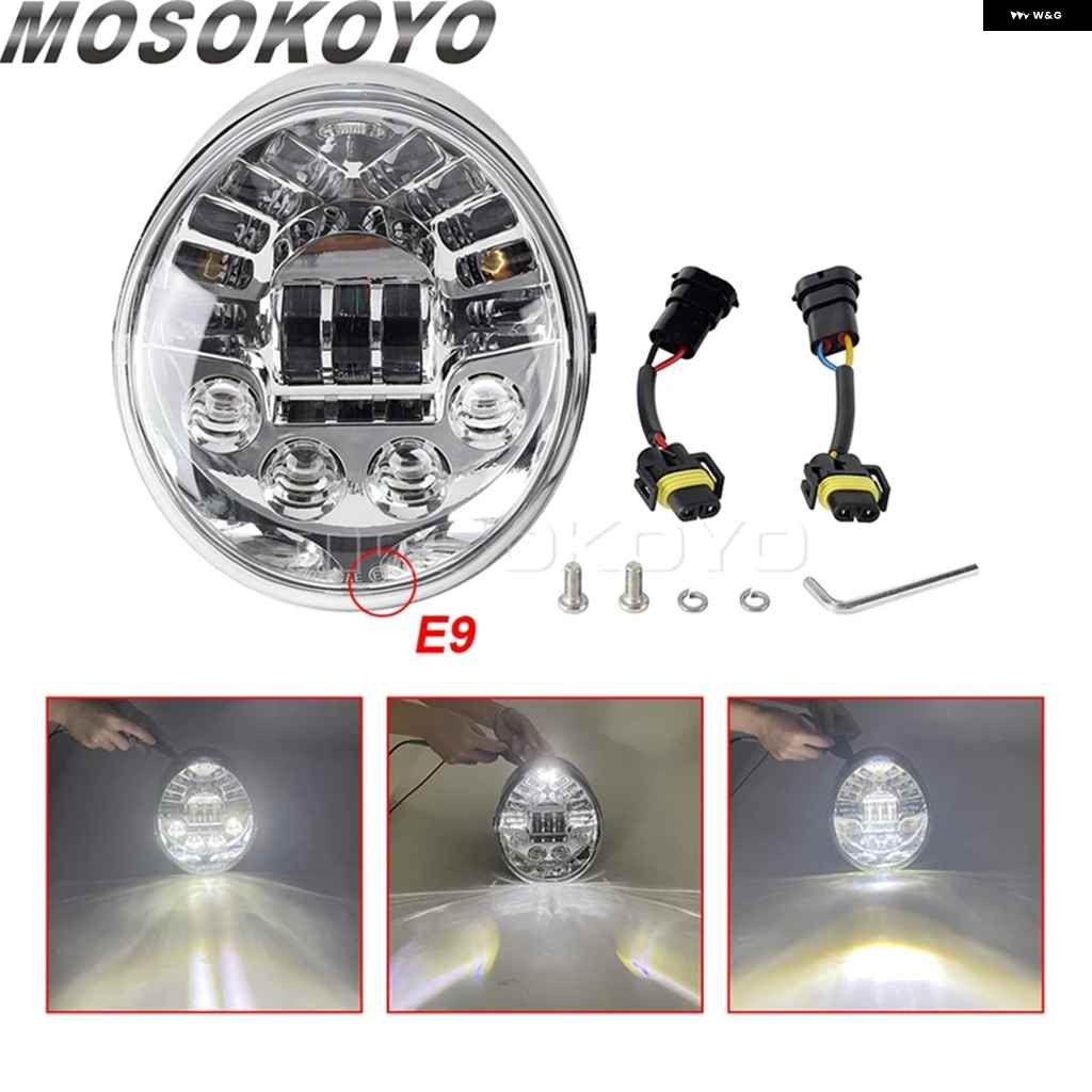 並行輸入品E9 DOT承認HI/LOビーム ヘッドランプ ハーレー ナイトロッドVRSCD VRSCDXストリートロッドVRSCR VロッドCVOマッスルVRSCA LED ヘッドライト_2