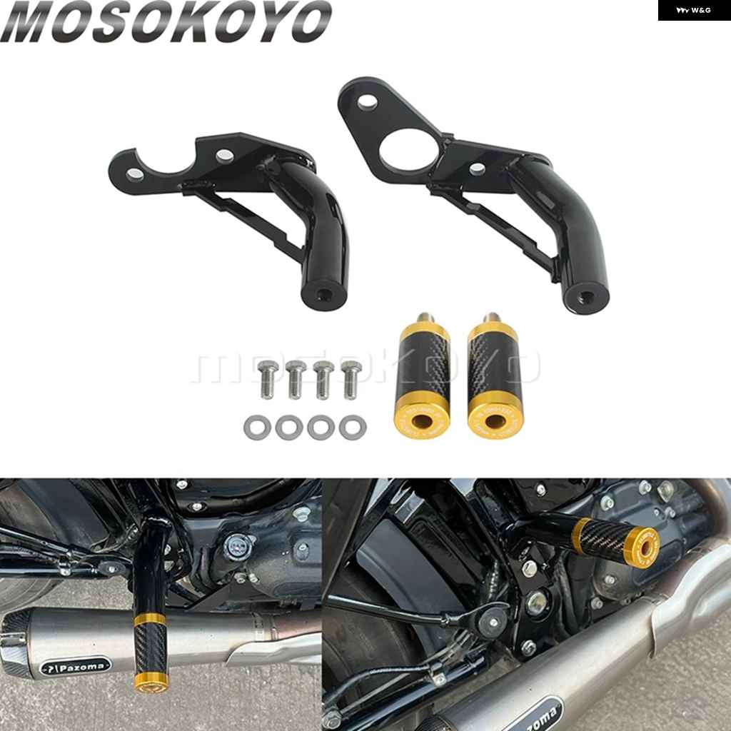 並行輸入品リアパッセンジャー フットペグ クラッシュ バー プロテクター オートバイ バイク アクセサリーパーツ ハーレー ソフテイル 18-24 FXFBS FXFBの画像