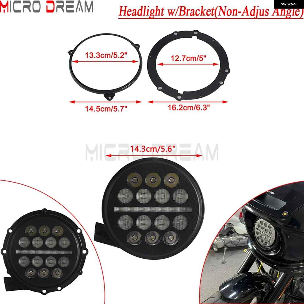 並行輸入品オートバイ バイク 防水 LED ヘッドライト ハイ/ロービームライト ブラケット キット 付き ハーレー ソフテイル M8 ローライダー EI ディアブ_1