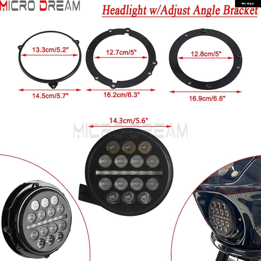 並行輸入品オートバイ バイク 防水 LED ヘッドライト ハイ/ロービームライト ブラケット キット 付き ハーレー ソフテイル M8 ローライダー EI ディアブ_2