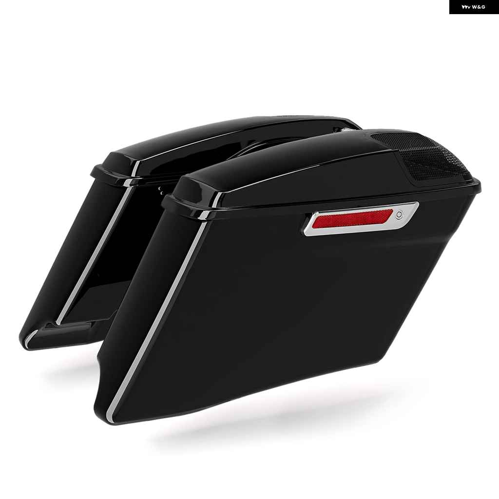 並行輸入品4インチ ストレッチ 拡張ハード サドルバッグ ハーレー CVO ツーリンググライド 2014-2024 ラゲッジ キャリア サイドバッグの画像