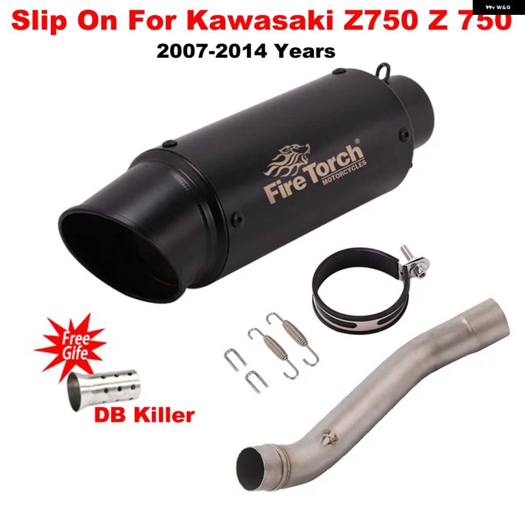 並行輸入品スリップオン カワサキ Z750 2007 - 2014 年式 オートバイ バイク GP エキゾーストエスケープ モディファイ ミッドリンク パイプ モトマフラの画像